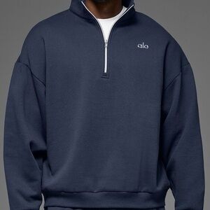Alo Navy Half-Zip Sweatshirt